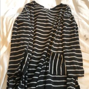 Black and White Striped Long Sleeve Top